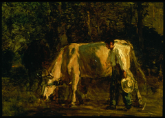 Cows and Cowherd by Constant Troyon