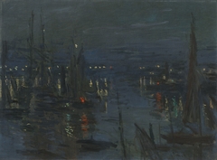 Der Hafen von Le Havre am Abend by Claude Monet