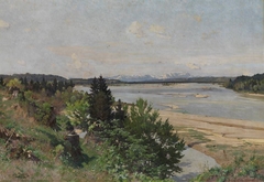 Die Isar südlich von München (Frühling im Isartal) by Leopold Otto Strützel