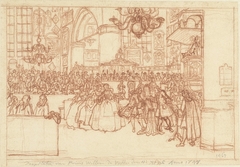 Doopplechtigheid van Willem V in de Grote Kerk te 's-Gravenhage, 11 april 1748 by Simon Fokke