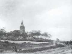 Dutch Village with a Church by Guillam Dubois