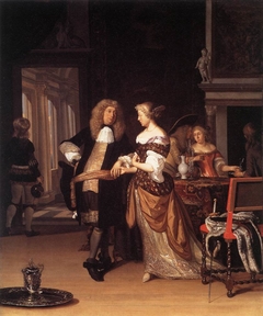 Elegant Couple in an Interior by Eglon van der Neer