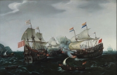 Encounter between Amsterdam and English ships on 20 April 1605 by Hendrick Cornelisz Vroom