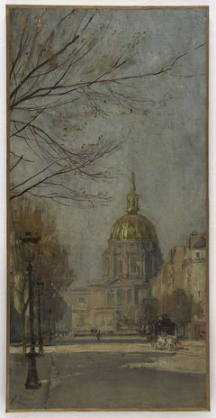 Esquisse pour l'escalier des Fêtes de l'Hôtel de Ville de Paris : Boulevard des Invalides by Henri Zuber