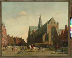 Figures on the Grote Markt, in Haarlem by Dirk Maas