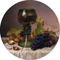 Fruit still life / fruit pieces with glass by Johann Wilhelm Preyer