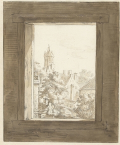 Gezicht door een venster op Utrecht by Herman Saftleven