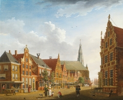 Gezicht op de Nieuwstraat in Hoorn by Isaac Ouwater