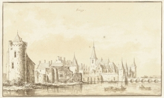 Gezicht op de stad Gennep by Abraham Rademaker