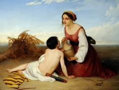 Hagar offering Water to her Son, Ishmael, in the Desert by Charles Lock Eastlake