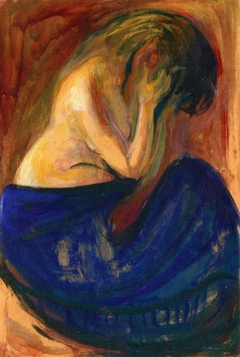 Half-Nude in a Blue Skirt by Edvard Munch