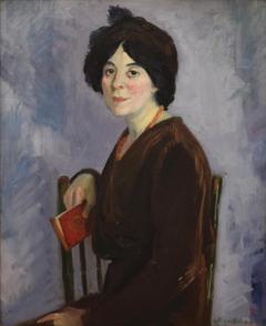 Henrietta with Red Book by John French Sloan