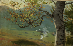 Herbstlicher Baum vor Wiesental by Hans Thoma