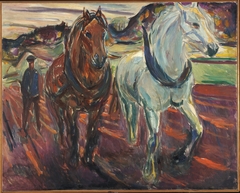 Horse Team Ploughing by Edvard Munch