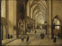 Interior of a Gothic Church by Hendrik van Steenwijk II