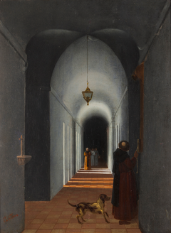 Interior of convent. by João Cristino da Silva