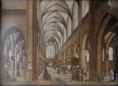 Interior of the antwerp cathedral by Hendrik van Steenwijk I