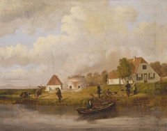 Kalkovens aan de Eem bij Netelenburg by anonymous painter