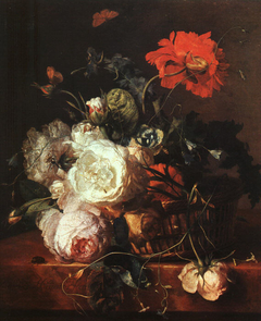 Korb mit Blumen by Jan van Huysum