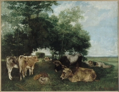 La sieste pendant la saison des foins by Gustave Courbet