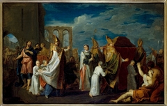 La translation des reliques de Saint Augustin, esquisse pour le tableau du réfectoire du couvent des Petits-Pères by Louis Galloche