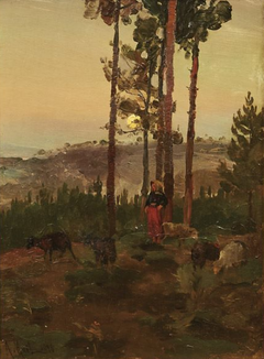 Landscape and Shepherdess by Alfredo Keil