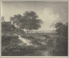 Landscape with a pond by Jan Wijnants