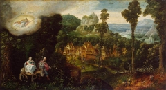 Landscape with Flight into Egypt by Herri met de Bles