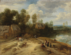 Landscape with Peasants and Cattle by Lodewijk de Vadder