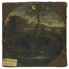 Landscape with rest on flight into Egypt by Anonymous