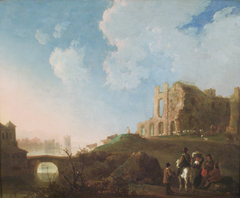 Landscape with the ruins of Rijnsburg Abbey by Aelbert Cuyp