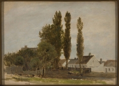 Landscape with trees and houses by Zygmunt Sidorowicz