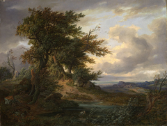 Landschaft mit Eichen am Meer by Friedrich Preller the Younger