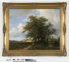 Landschap met boerderij en vee by Frans Arnold Breuhaus de Groot