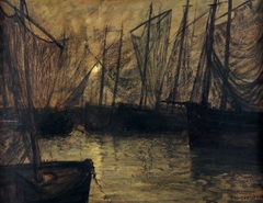 Les filets, rayon du soir, Camaret by Charles Cottet