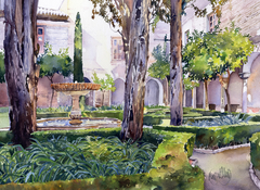 Lindaraja Courtyard, Nazarine Palace, Alhambra by Margaret Merry