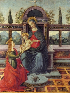 Madonna and Child enthroned with St Catherine by Anonymous