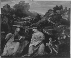 Madonna mit Kind, dem Johannesknaben und dem hl. Antonius by Giovanni Cariani