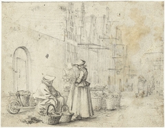 Markt in Haarlem by Gerard ter Borch II