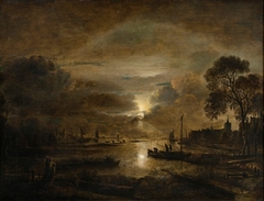 Moonlight at a Dutch River by Aert van der Neer