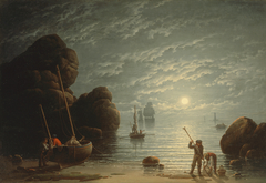 Moonlight Coastal Scene by Robert Salmon