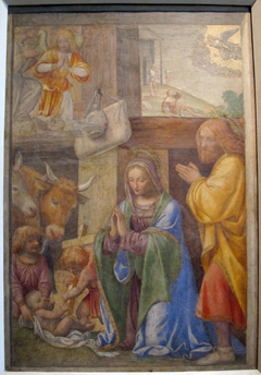 Nativity and Annunciation to the Shepherds by Bernardino Luini