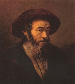 Old man with beard looking right by Rembrandt