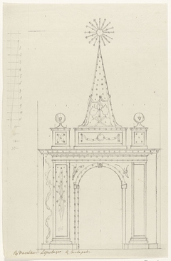 Ontwerp voor illuminatie van het huis van Hasselaar Lynslager te Amsterdam, 1788 by Hendrik G. van Raan