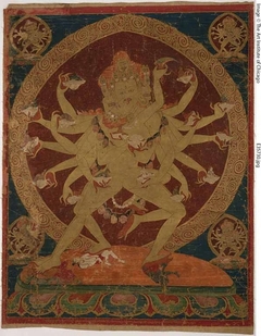 Painted Banner (Thangka) of Skull-Cup Bearing (Kapâladhara) Hevajra by Central Tibet