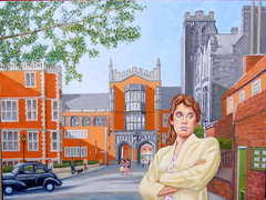 ‘Pauline at King’s College  circa 1958', (2012). Oil on linen. 3 x 4 feet by john albert walker