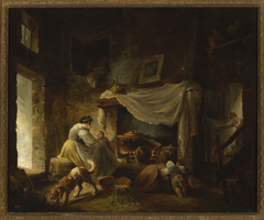 Peasant kitchen in ruins (Italian kitchen) by Niccolò dell'Abbate