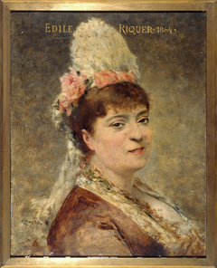 Portrait d'Édile Riquer (1832-1911), sociétaire de la Comédie-Française, en costume de scène by Théobald Chartran