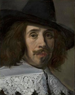 Portrait fragment of a man by Frans Hals