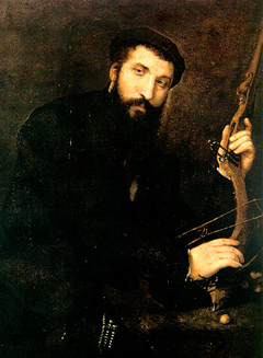 Portrait of a crossbowman (Mastro Battista di Rocca Contrada) by Lorenzo Lotto